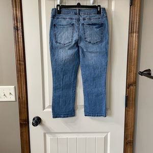 Button front crop jeans